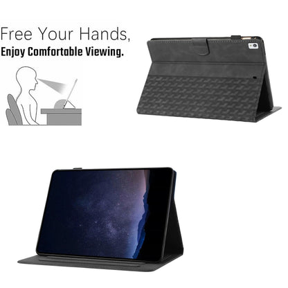 For iPad 10.2 2021 / Air 10.5 Building Blocks Embossed Leather Smart Tablet Case(Black) - iPad 10.2 Cases by buy2fix | Online Shopping UK | buy2fix