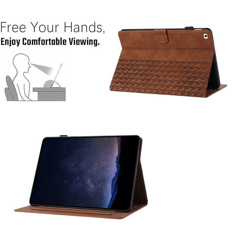 For iPad Air / Air 2 / 9.7 2017 / 2018 Building Blocks Embossed Leather Smart Tablet Case(Brown) - iPad 9.7 (2018) & (2017) Cases by buy2fix | Online Shopping UK | buy2fix