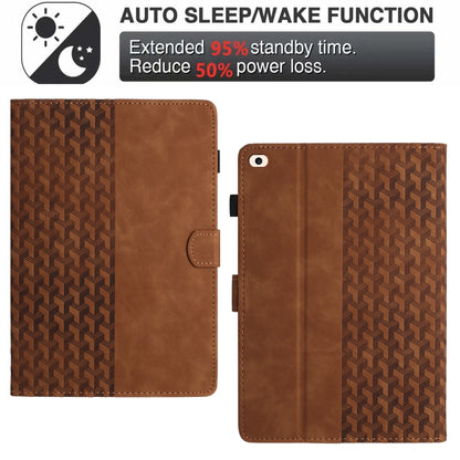 For iPad Air / Air 2 / 9.7 2017 / 2018 Building Blocks Embossed Leather Smart Tablet Case(Brown) - iPad 9.7 (2018) & (2017) Cases by buy2fix | Online Shopping UK | buy2fix