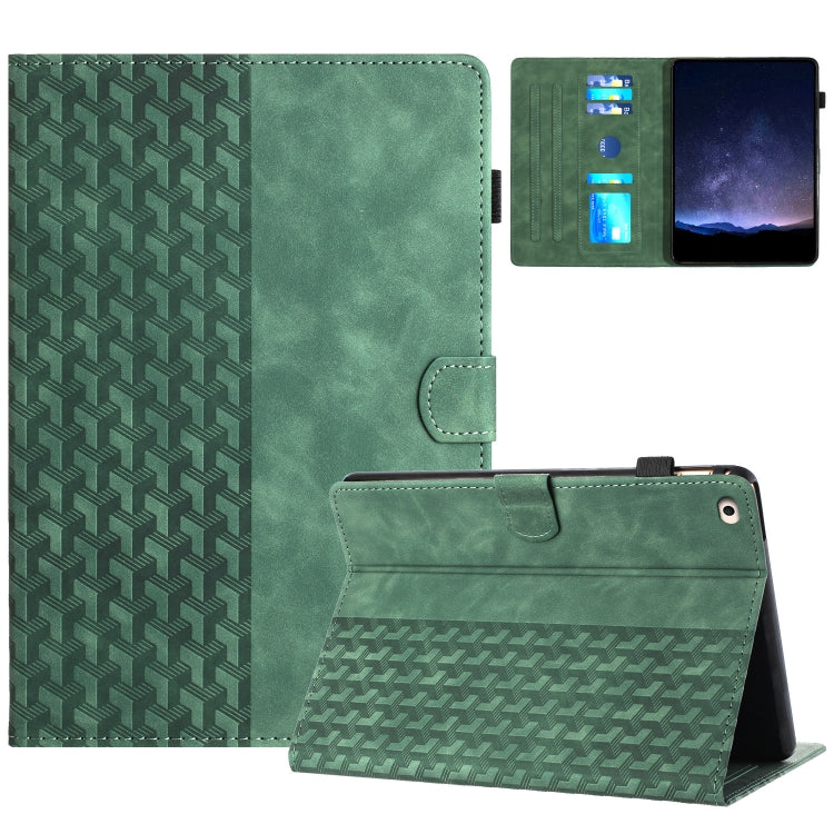 For iPad Air / Air 2 / 9.7 2017 / 2018 Building Blocks Embossed Leather Smart Tablet Case(Green) - iPad 9.7 (2018) & (2017) Cases by buy2fix | Online Shopping UK | buy2fix
