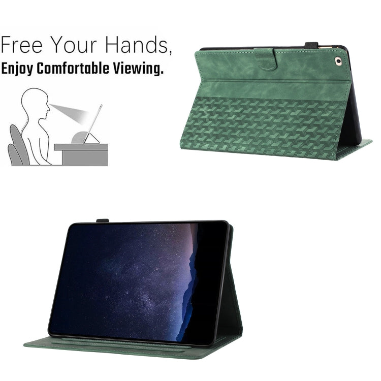 For iPad Air / Air 2 / 9.7 2017 / 2018 Building Blocks Embossed Leather Smart Tablet Case(Green) - iPad 9.7 (2018) & (2017) Cases by buy2fix | Online Shopping UK | buy2fix