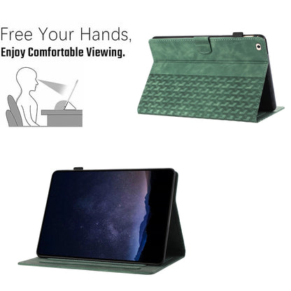 For iPad Air / Air 2 / 9.7 2017 / 2018 Building Blocks Embossed Leather Smart Tablet Case(Green) - iPad 9.7 (2018) & (2017) Cases by buy2fix | Online Shopping UK | buy2fix