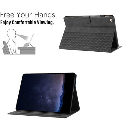 For iPad Air / Air 2 / 9.7 2017 / 2018 Building Blocks Embossed Leather Smart Tablet Case(Black) - iPad 9.7 (2018) & (2017) Cases by buy2fix | Online Shopping UK | buy2fix