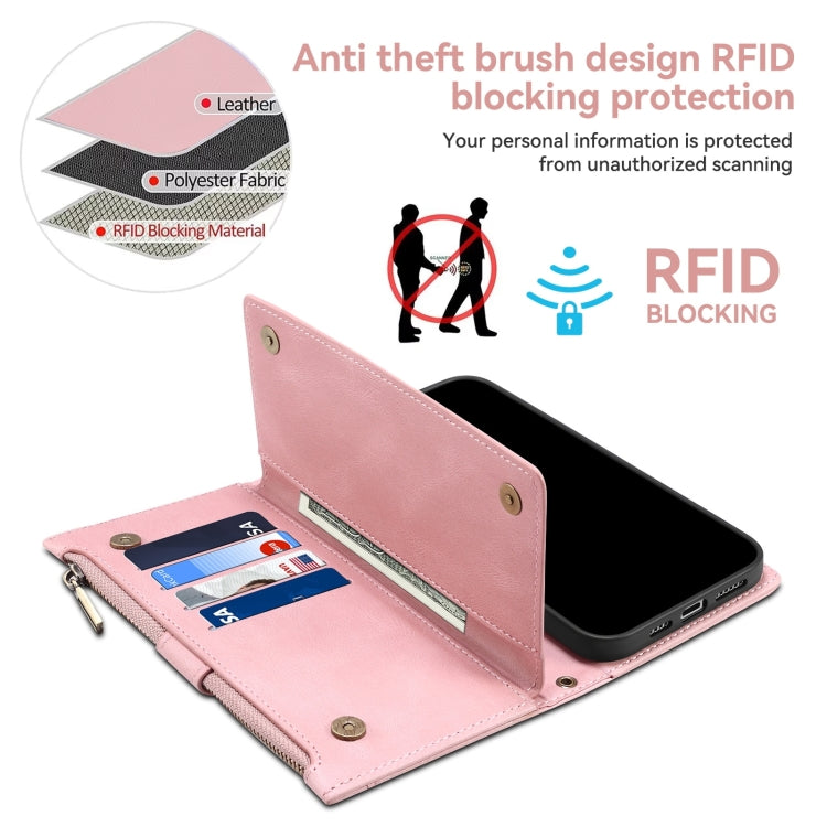 For Motorola Edge 50 Fusion ESEBLE Retro Frosted RFID Leather Phone Case(Rose Gold) - Motorola Cases by ESEBLE | Online Shopping UK | buy2fix