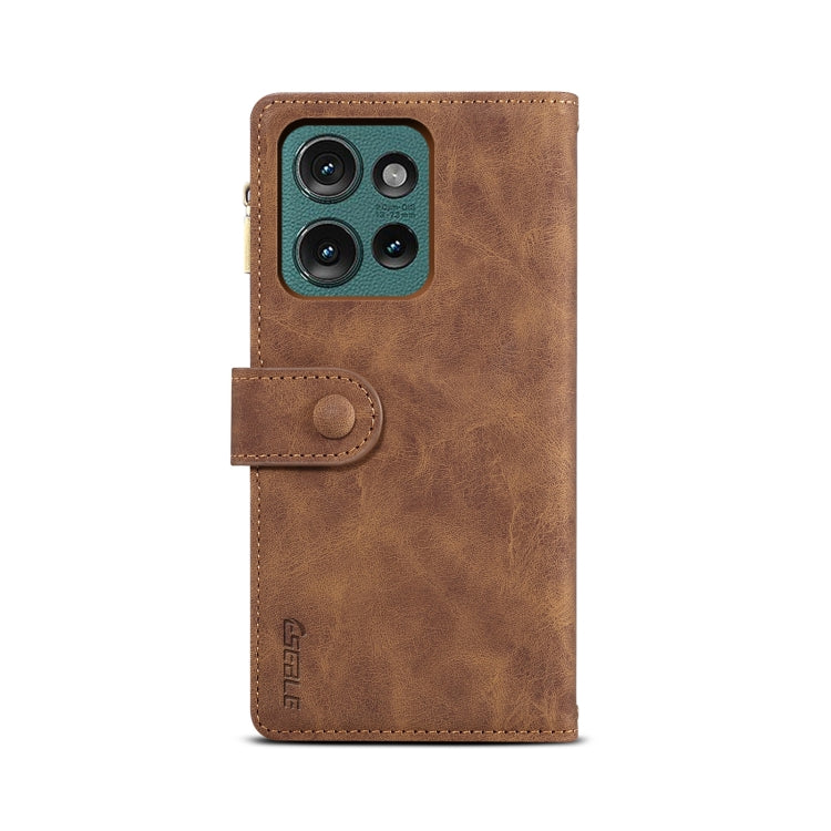 For Motorola Edge 50 5G Global ESEBLE Retro Frosted RFID Leather Phone Case(Brown) - Motorola Cases by ESEBLE | Online Shopping UK | buy2fix