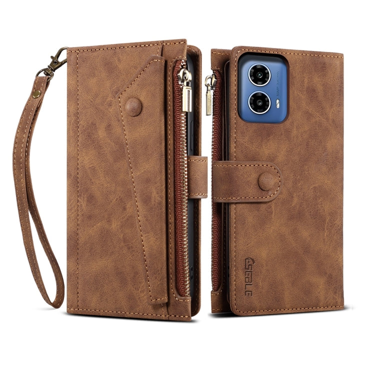 For Motorola Moto G34 5G / G45 5G ESEBLE Retro Frosted RFID Leather Phone Case(Brown) - Motorola Cases by ESEBLE | Online Shopping UK | buy2fix