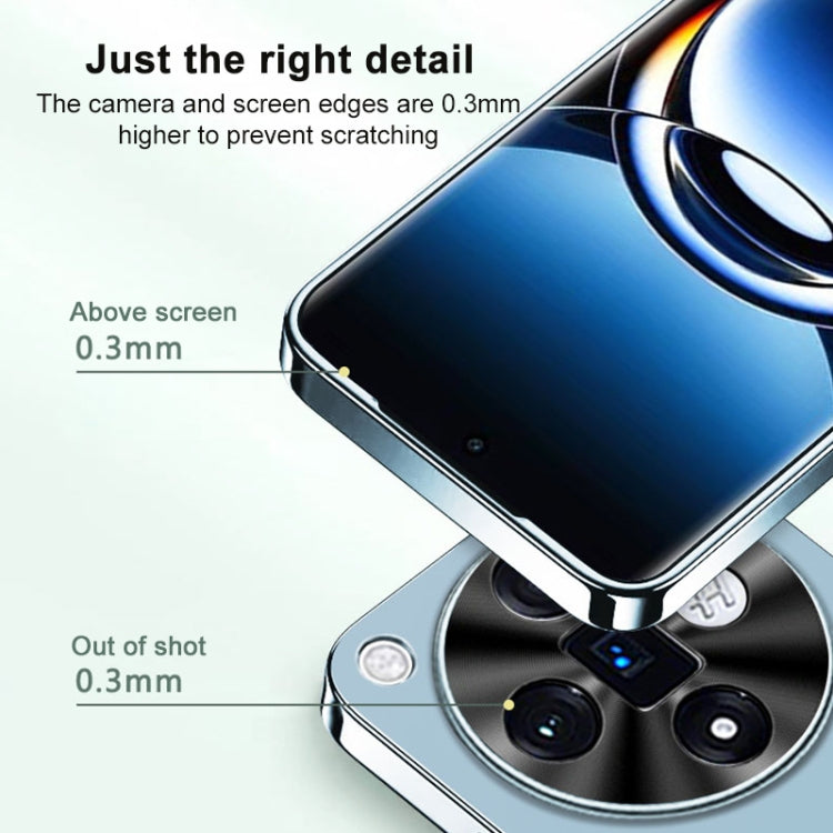 For OPPO Reno11 Pro Global AG Frosted Electroplating Acrylic Phone Case(Silver White) by buy2fix