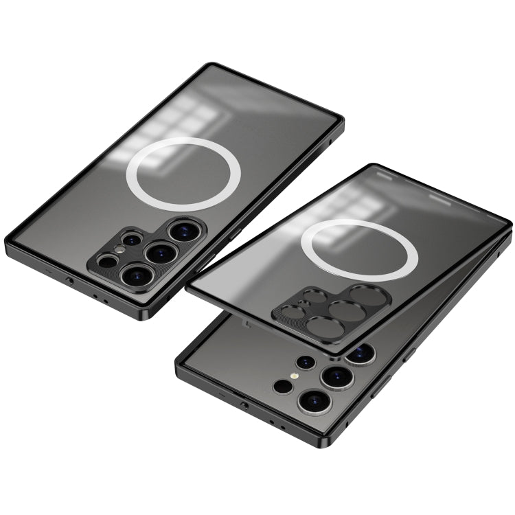 For Samsung Galaxy S24+ 5G Snap Buckle Metal Frame Frosted MagSafe Phone Case(Black) - Galaxy S24+ 5G Cases by buy2fix | Online Shopping UK | buy2fix