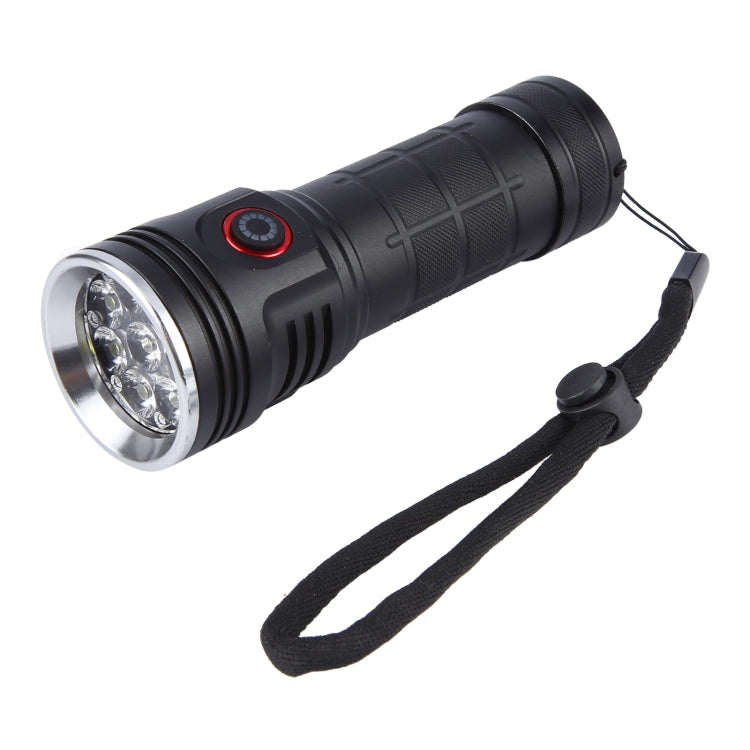 W5204 8 LEDs 3100LM High Brightness Rechargeable Flashlight(Black) - LED Flashlight by buy2fix | Online Shopping UK | buy2fix