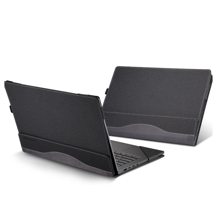 For HP Envy X360 13 inch 13-bf / 13t-bf Leather Laptop Shockproof Protective Case(Black) - 13.3 inch by buy2fix | Online Shopping UK | buy2fix