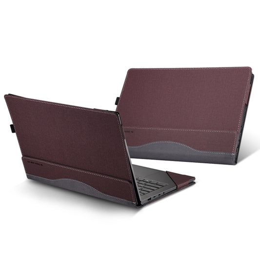 For HP Envy 16 inch 16-h Leather Laptop Shockproof Protective Case(Wine Red) - 15.6 - 17 inch by buy2fix | Online Shopping UK | buy2fix