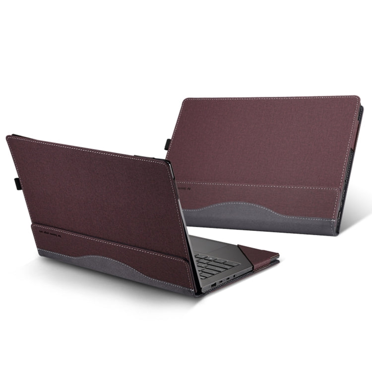 For HP Laptop 17-cu / 17s-cu 17.3 inch Leather Laptop Shockproof Protective Case(Wine Red) - Screen & Keyboard Cover by buy2fix | Online Shopping UK | buy2fix