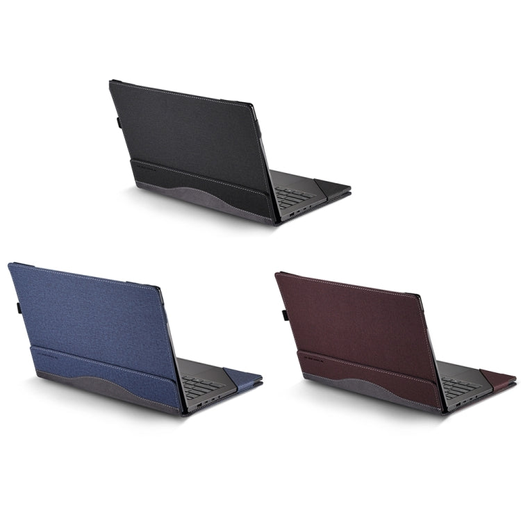 For HP Envy Laptop 14 inch 14t-eb / 14-eb Leather Laptop Shockproof Protective Case(Dark Blue) - 14.1 inch by buy2fix | Online Shopping UK | buy2fix