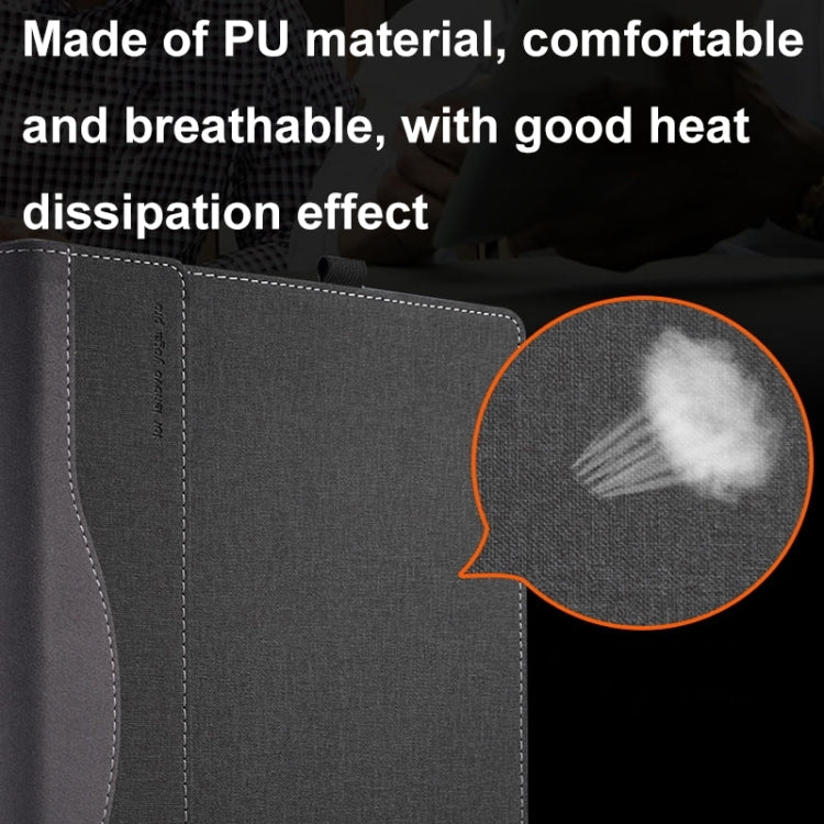 For HP OmniBook 7 Flip 16 inch 16-au Leather Laptop Shockproof Protective Case(Black) - Screen & Keyboard Cover by buy2fix | Online Shopping UK | buy2fix