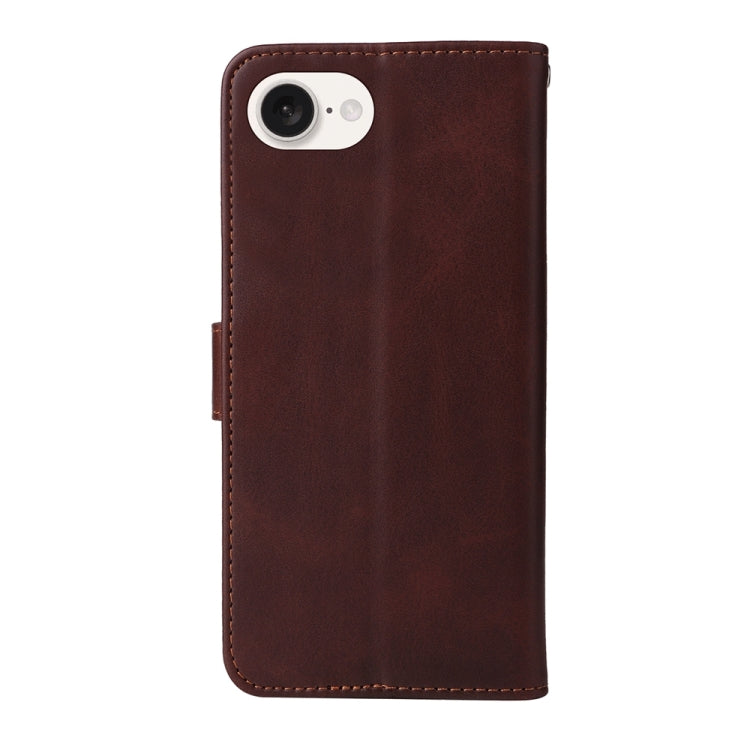For iPhone 16e Classic Calf Texture Flip Leather Phone Case(Brown) - iPhone 16e Cases by buy2fix | Online Shopping UK | buy2fix