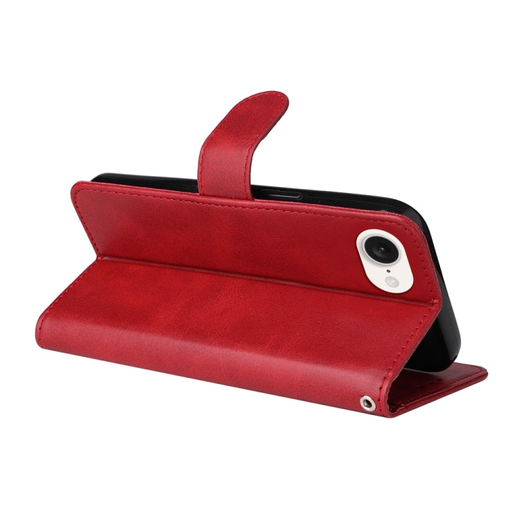For iPhone 16e Classic Calf Texture Flip Leather Phone Case(Red) - iPhone 16e Cases by buy2fix | Online Shopping UK | buy2fix
