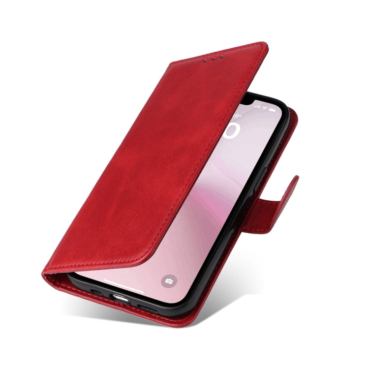 For iPhone 16e Classic Calf Texture Flip Leather Phone Case(Red) - iPhone 16e Cases by buy2fix | Online Shopping UK | buy2fix