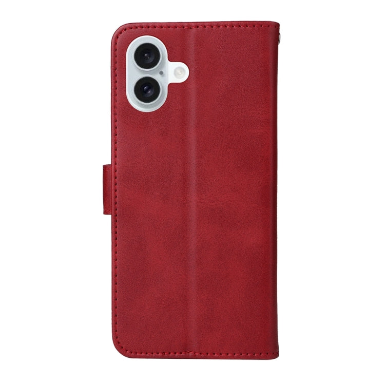 For iPhone 16 Plus Classic Calf Texture Flip Leather Phone Case(Red) - iPhone 16 Plus Cases by buy2fix | Online Shopping UK | buy2fix