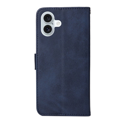 For iPhone 16 Plus Classic Calf Texture Flip Leather Phone Case(Blue) by buy2fix