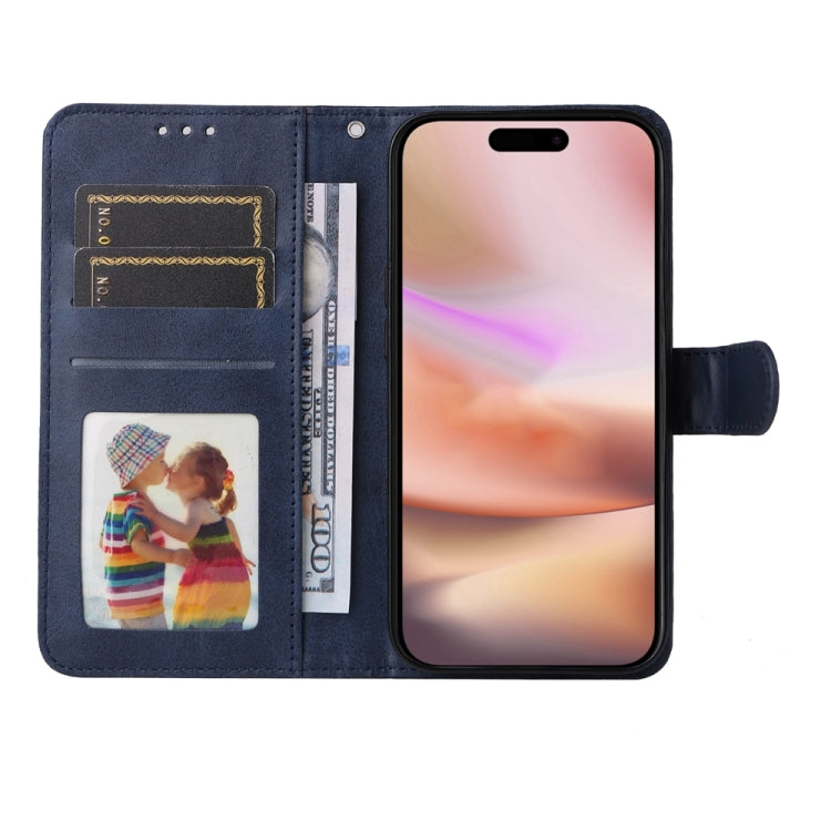 For iPhone 16 Plus Classic Calf Texture Flip Leather Phone Case(Blue) by buy2fix