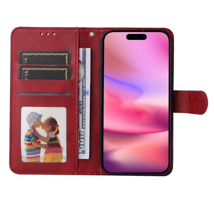 For iPhone 16 Classic Calf Texture Flip Leather Phone Case(Red) - iPhone 16 Cases by buy2fix | Online Shopping UK | buy2fix