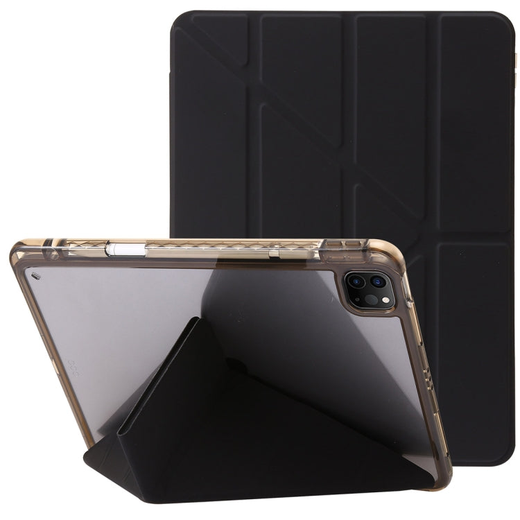 For iPad Pro 11 2024 Clear Acrylic Deformation Leather Tablet Case(Black) - iPad Pro 11 2024 Cases by buy2fix | Online Shopping UK | buy2fix