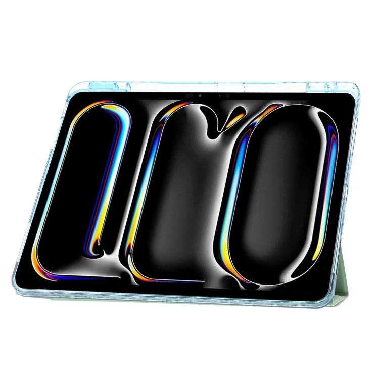 For iPad Pro 11 2025 / 2024 Clear Acrylic Deformation Leather Tablet Case(Dark Green) by buy2fix