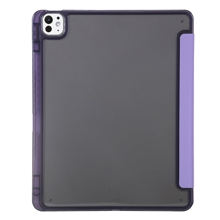 For iPad Pro 11 2025 / 2024 Clear Acrylic Deformation Leather Tablet Case(Lavender Purple) by buy2fix