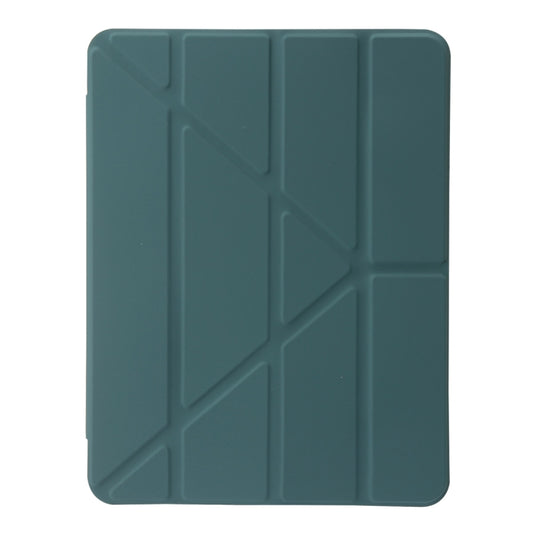 For iPad Pro 13 2025 / 2024 Clear Acrylic Deformation Leather Tablet Case(Dark Green) by buy2fix