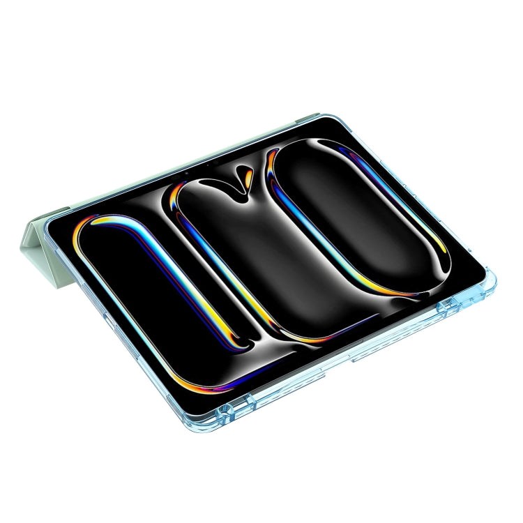 For iPad Pro 13 2025 / 2024 Clear Acrylic Deformation Leather Tablet Case(Dark Green) by buy2fix