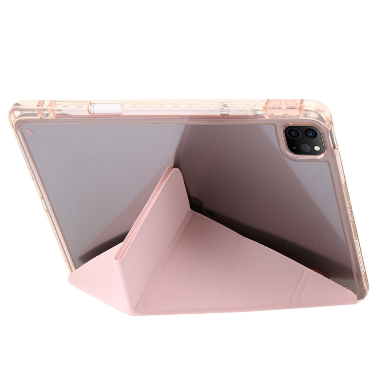 For iPad Pro 13 2025 / 2024 Clear Acrylic Deformation Leather Tablet Case(Pink) by buy2fix