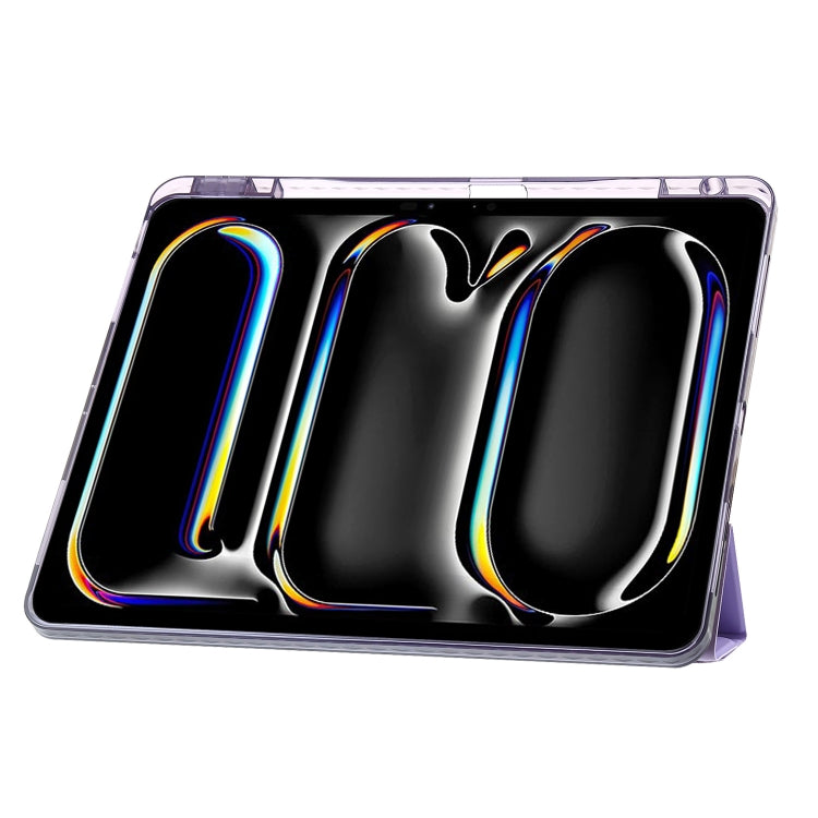 For iPad Pro 13 2025 / 2024 Clear Acrylic Deformation Leather Tablet Case(Pink) by buy2fix