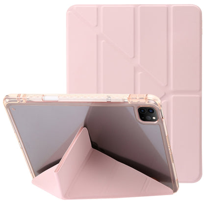 For iPad Pro 13 2025 / 2024 Clear Acrylic Deformation Leather Tablet Case(Pink) by buy2fix