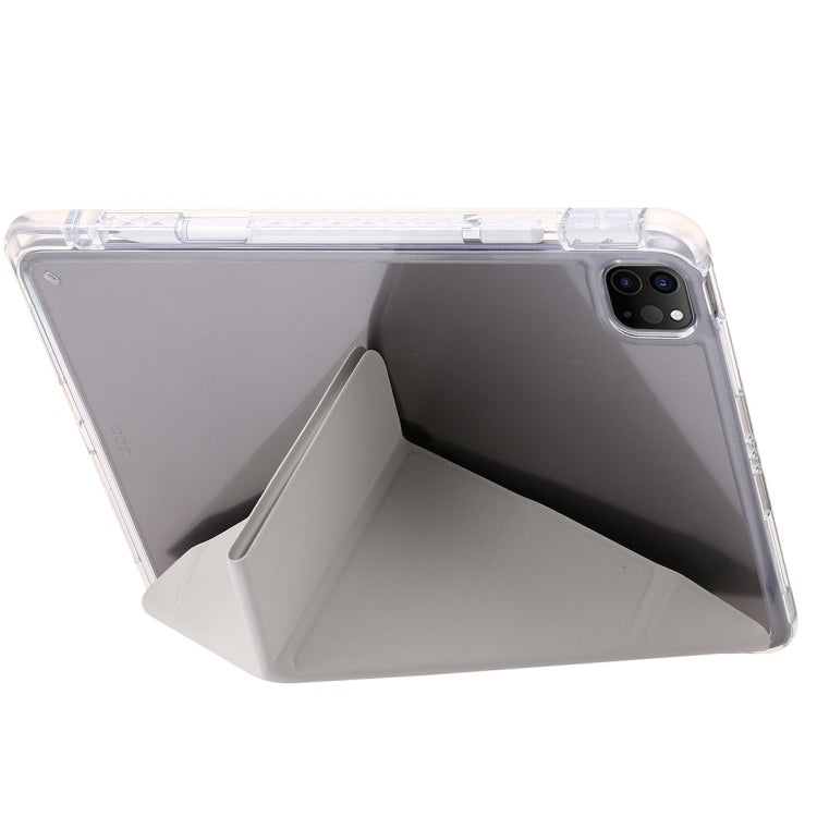For iPad Pro 13 2025 / 2024 Clear Acrylic Deformation Leather Tablet Case(Grey) by buy2fix