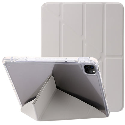 For iPad Pro 13 2025 / 2024 Clear Acrylic Deformation Leather Tablet Case(Grey) by buy2fix