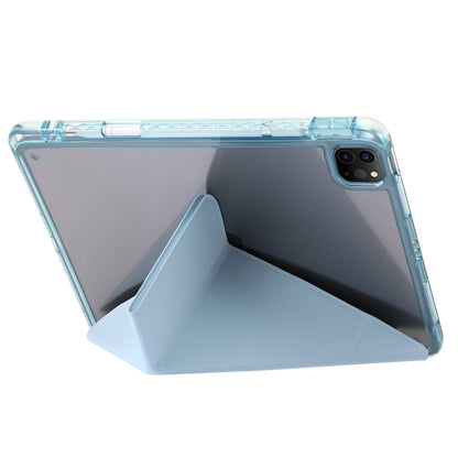 For iPad Pro 13 2025 / 2024 Clear Acrylic Deformation Leather Tablet Case(Ice Blue) by buy2fix