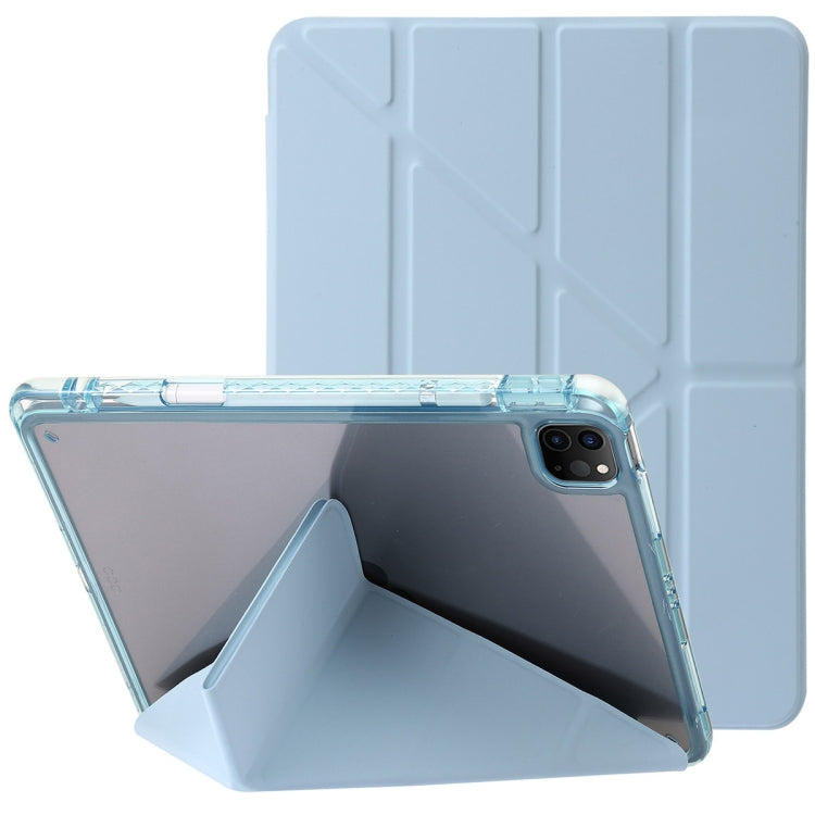 For iPad Pro 13 2025 / 2024 Clear Acrylic Deformation Leather Tablet Case(Ice Blue) by buy2fix