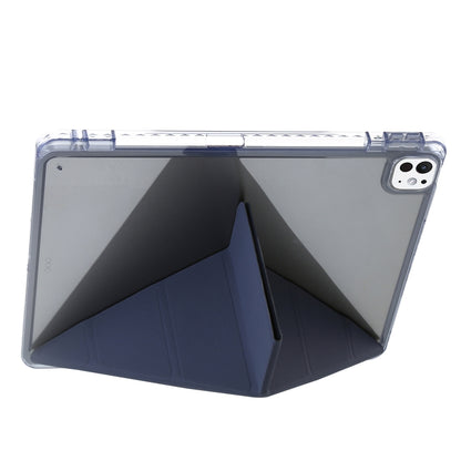 For iPad Pro 13 2024 Clear Acrylic Deformation Leather Tablet Case(Dark Blue) - iPad Pro 13 2024 Cases by buy2fix | Online Shopping UK | buy2fix