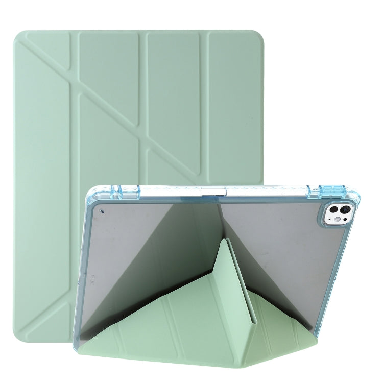 For iPad Pro 13 2024 Clear Acrylic Deformation Leather Tablet Case(Green) - iPad Pro 13 2024 Cases by buy2fix | Online Shopping UK | buy2fix