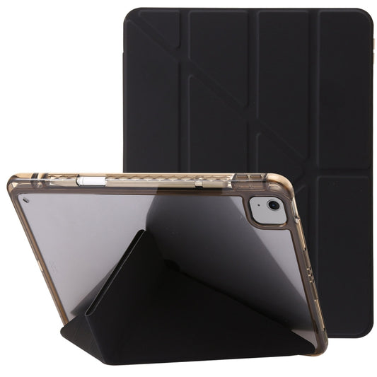 For iPad Air 13 2025 / 2024 Clear Acrylic Deformation Leather Tablet Case(Black) by buy2fix