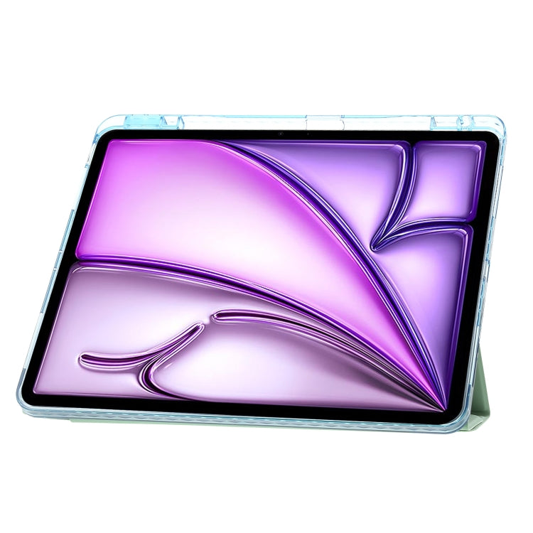 For iPad Air 13 2025 / 2024 Clear Acrylic Deformation Leather Tablet Case(Dark Green) by buy2fix