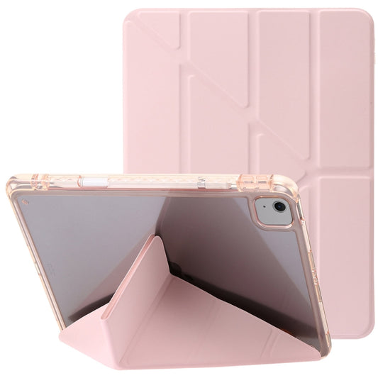 For iPad Air 13 2025 / 2024 Clear Acrylic Deformation Leather Tablet Case(Pink) by buy2fix