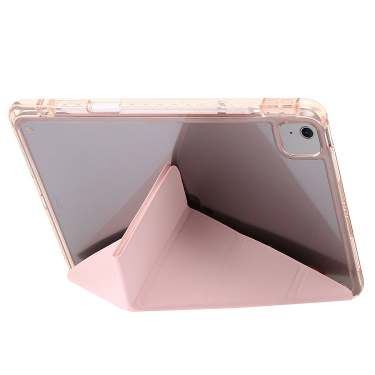For iPad Air 13 2025 / 2024 Clear Acrylic Deformation Leather Tablet Case(Pink) by buy2fix