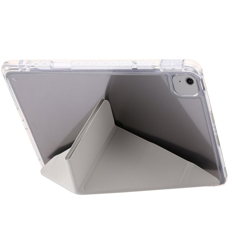 For iPad Air 13 2025 / 2024 Clear Acrylic Deformation Leather Tablet Case(Grey) by buy2fix