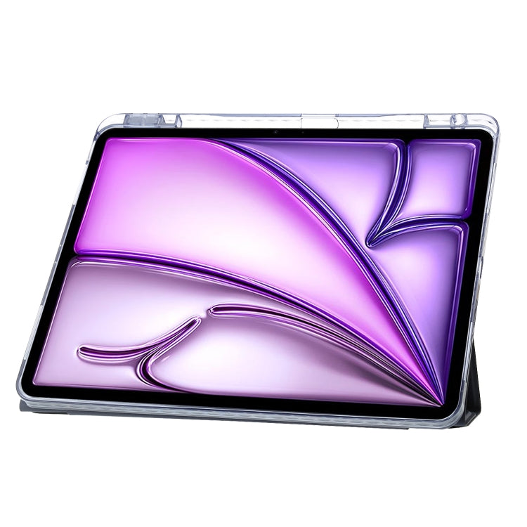 For iPad Air 13 2025 / 2024 Clear Acrylic Deformation Leather Tablet Case(Grey) by buy2fix