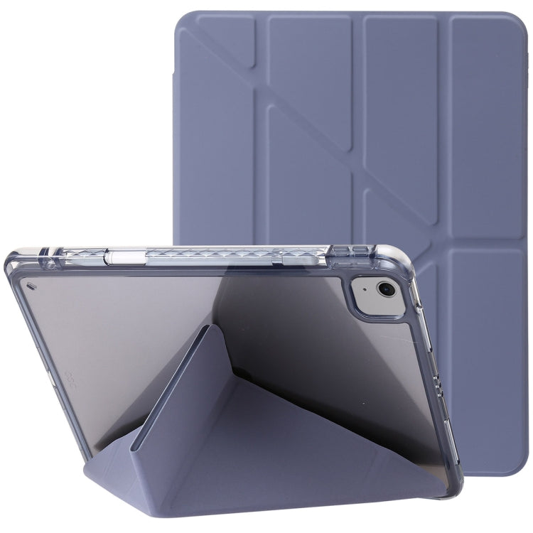 For iPad Air 13 2025 / 2024 Clear Acrylic Deformation Leather Tablet Case(Lavender Purple) by buy2fix