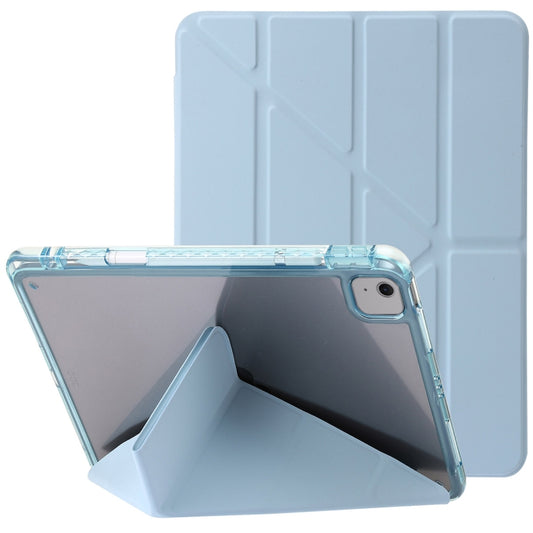 For iPad Air 13 2025 / 2024 Clear Acrylic Deformation Leather Tablet Case(Ice Blue) by buy2fix