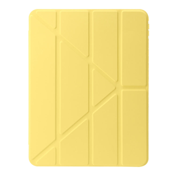 For iPad Air 13 2025 / 2024 Clear Acrylic Deformation Leather Tablet Case(Yellow) by buy2fix