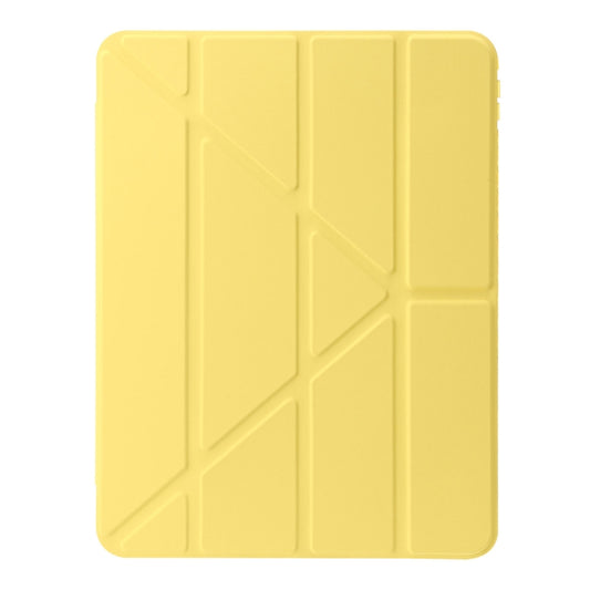 For iPad Air 13 2025 / 2024 Clear Acrylic Deformation Leather Tablet Case(Yellow) by buy2fix
