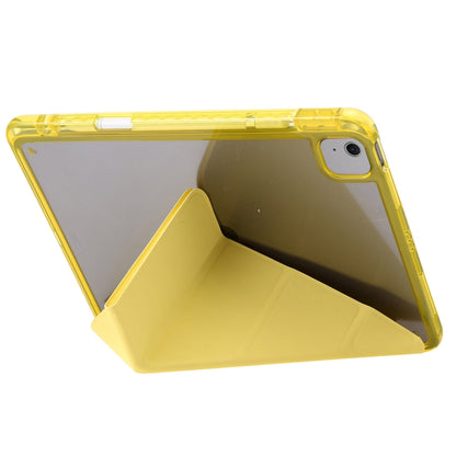 For iPad Air 13 2025 / 2024 Clear Acrylic Deformation Leather Tablet Case(Yellow) by buy2fix
